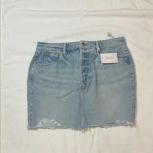 Good American Light Blue Denim Mini Skirt